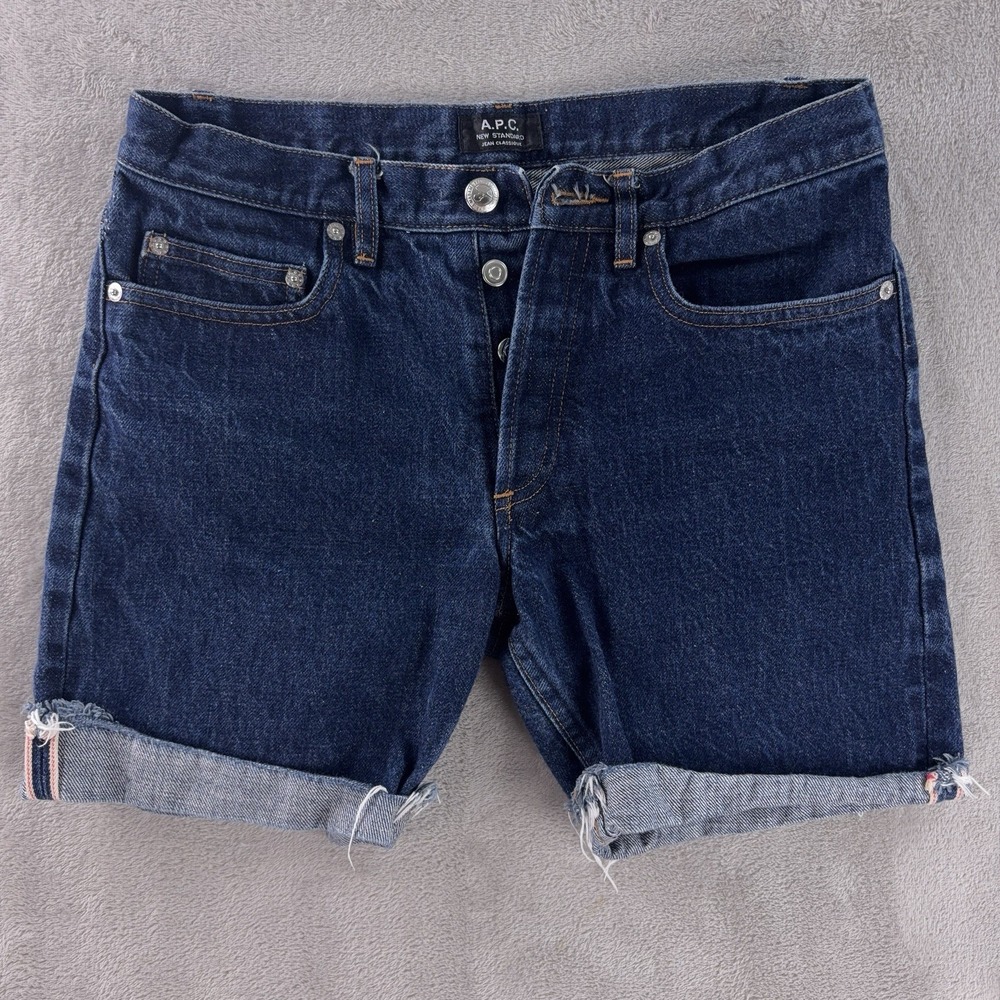 A.P.C. New Standard Denim Shorts Mens Size 29 Blue Raw‎ Selvedge Cutoff Style